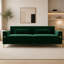 Canapé moderne 3 places en velours avec pieds en métal doré, canapé capitonné vert émeraude de luxe, canapé rembourré de style milieu du siècle pour salon, appartement, bureau
