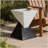Modern Geometric MGO Side Table - Black & White Two Tone Indoor Outdoor End Table for Living Room, Patio, Garden, 18'' H x 12.5'' Base-858323239