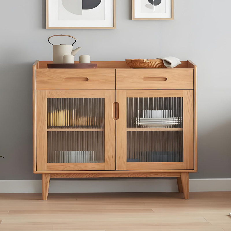 Buffet de rangement moderne en bois massif minimaliste