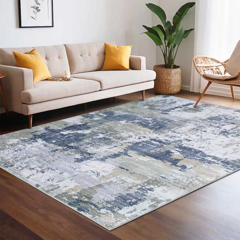Washable Abstract Area Rugs for Living Room, Rectangle 8' x 10'