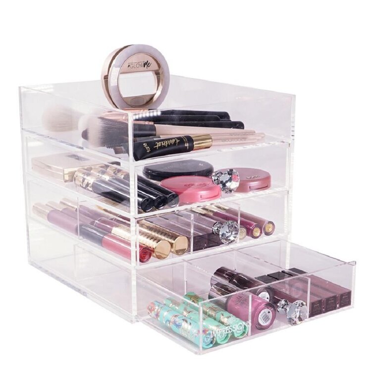 Diamond Collection 6-Piece Acrylic Makeup Organizer Set