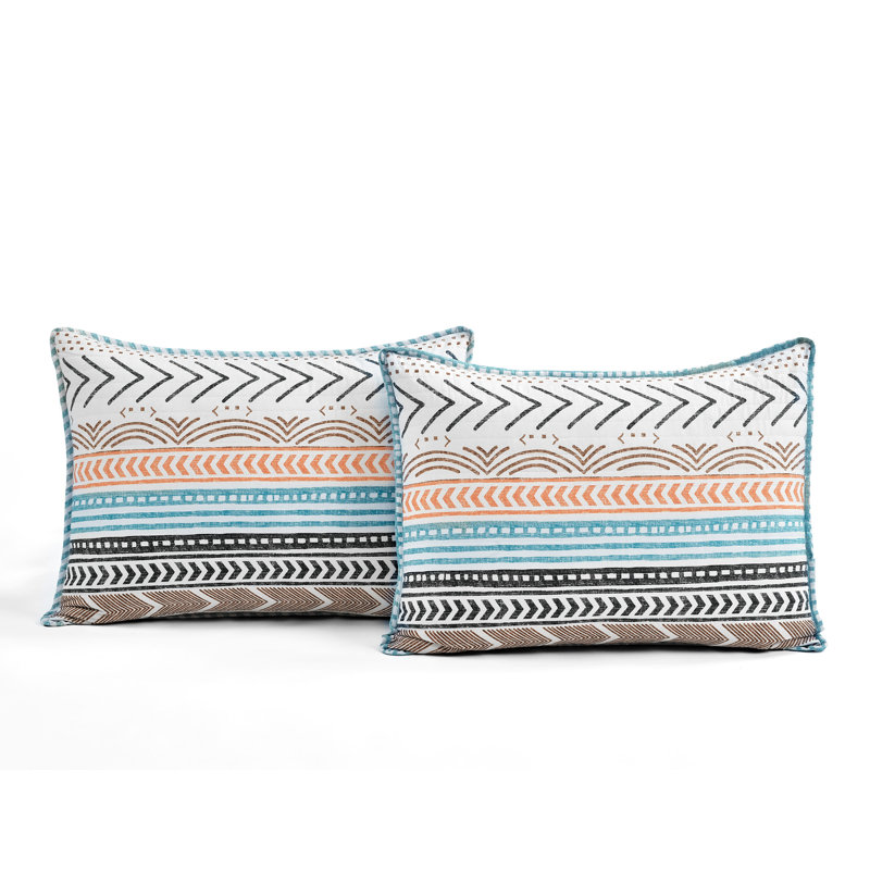 Hygge Geo Reversible Contemporary 3-Piece Quilt Set, King Quilt + 2 King Shams, Neutral/Multi