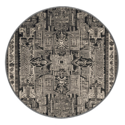 Machine Washable Art Deco Gray Area Rug