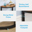 Table de bout demi-lune 2 niveaux Slim, table d'appoint en bois brun rustique 19,69 po avec tablette de rangement pour petits espaces, salon, chambre à coucher, assemblage facile