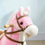 Chevaux et animaux à bascule en métal rose, 12,1 x 4,3 x 10,5 po, avec contrôle pratique