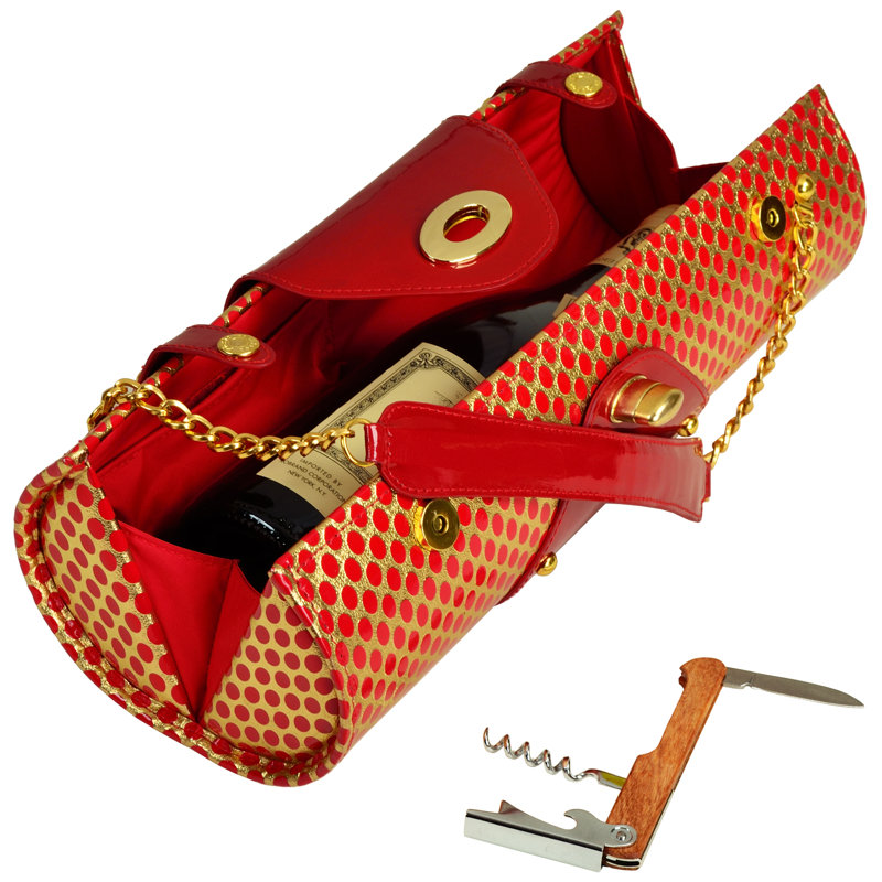 Patent Wine Carrier/Purse, Red