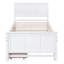 Lit plateforme simple avec lit gigogne et tiroirs, blanc
