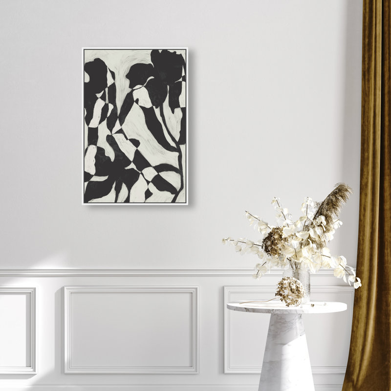 Floral Contrast Print by Oliver Gal, 31"H x 21"W, White Floater Frame