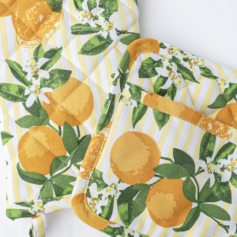 Orange Blossom Oven Mitt Set