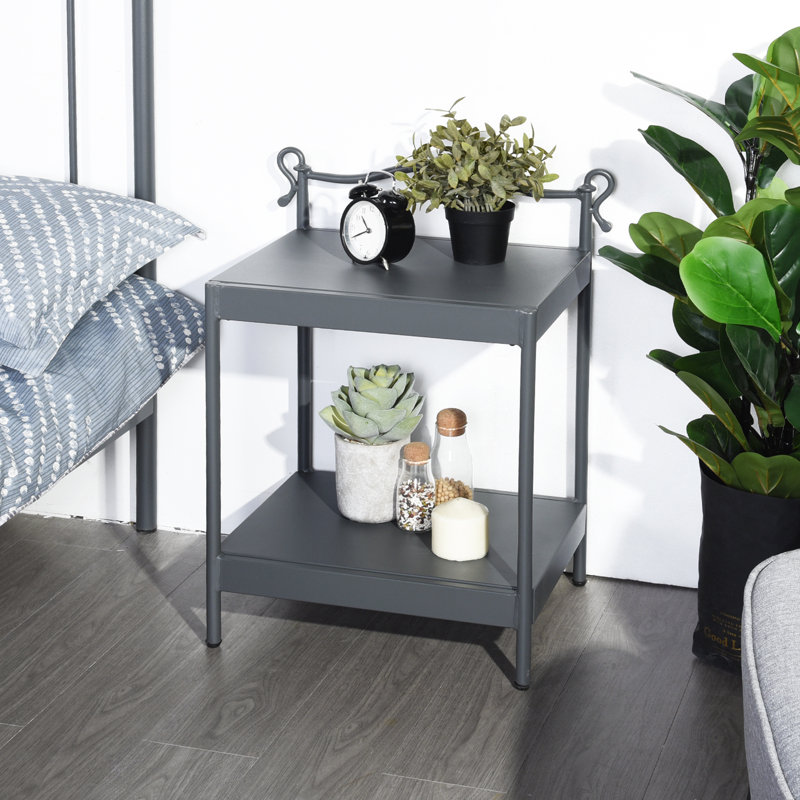 Lugo 45cm W Metal Bedside Table