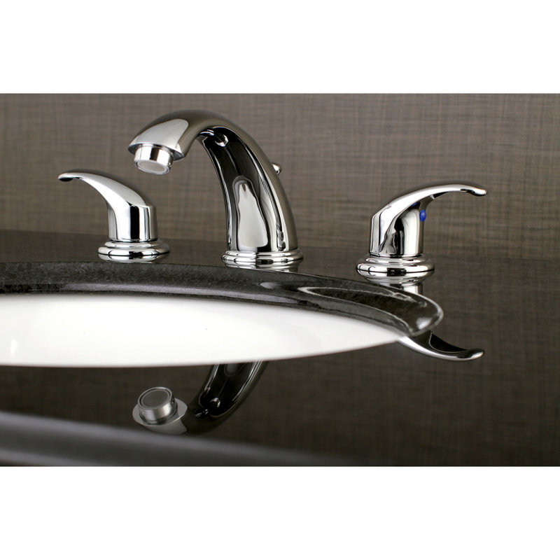 Kingston Brass Legacy Two-Handle 3-Hole Deck Mount Widespread Bathroom Faucet with Retail Pop-Up Drain, Polished Chrome