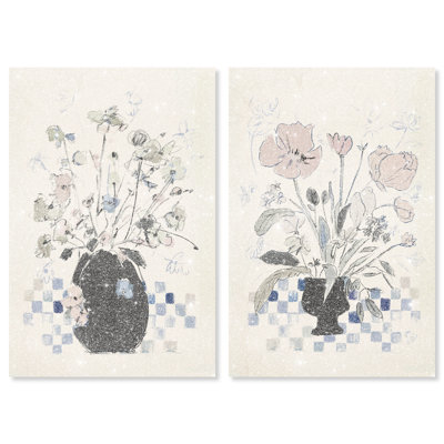 Modern Bloom Set Floral & Botanical Canvas Print by Oliver Gal, Black Frame, 10 x 15