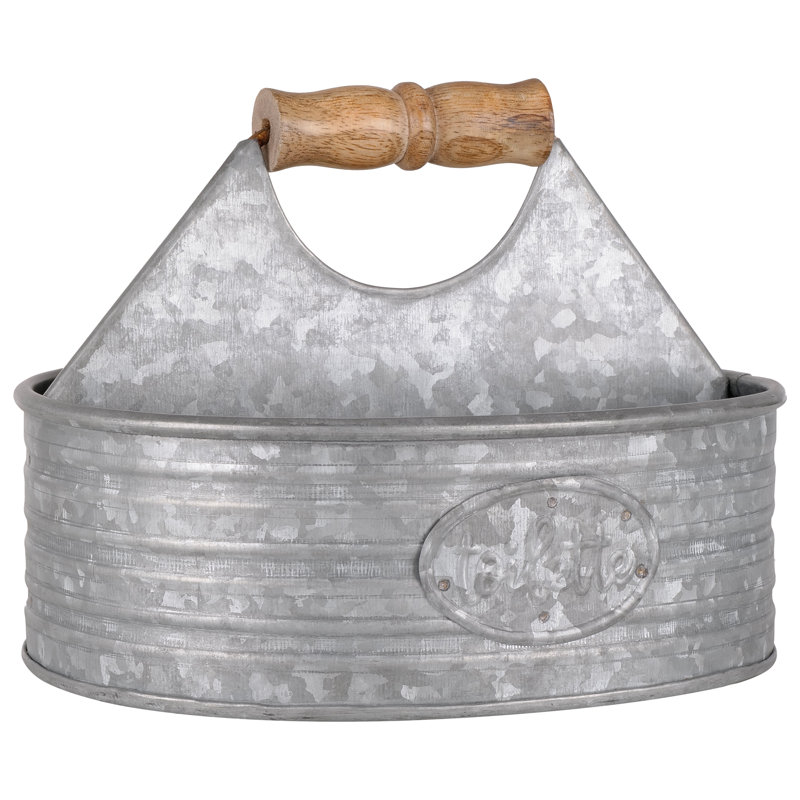 Barsha Bathroom Storage Container, Galvanized
