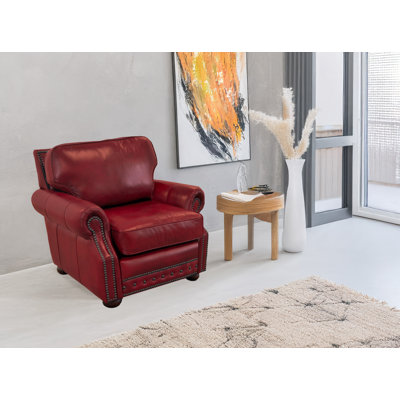 Speroni 116.84Cm Wide Top Grain Leather Club Chair