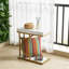 Table d'appoint Table de bout moderne en forme de C en or blanc Petite table de chevet pour canapé, table de canapé avec cadre en métal pour le salon