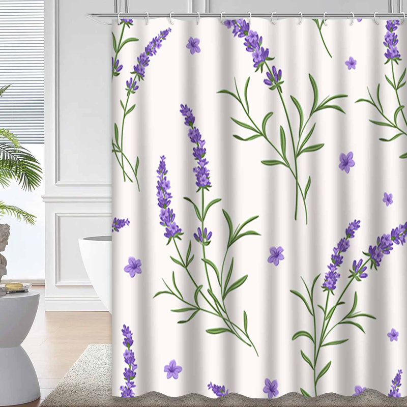 Magnifique rideau de douche mauve lavande avec 12 crochets, L 72 po x l 84 po