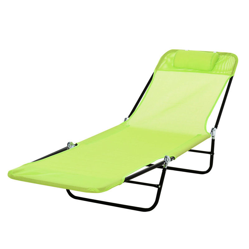 Pool Chair, Foldable Outdoor Lounge With Reclining And , For Patio, Yard Poolside Adjustable Back Breathable Mesh, Beach,