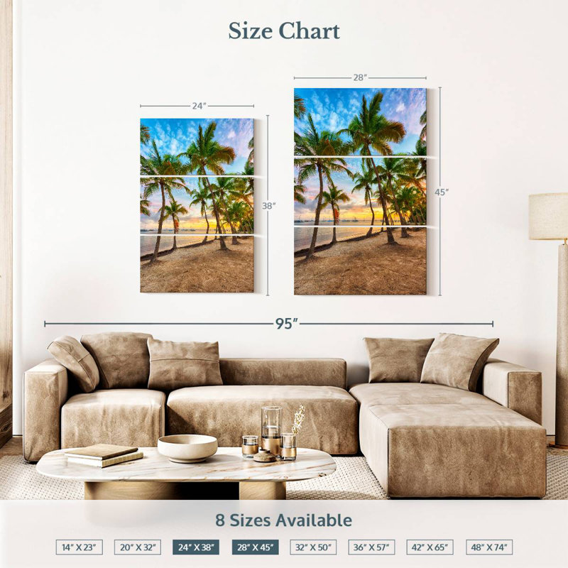 Anse Champagne Cove Palms, 45" H x 28" W