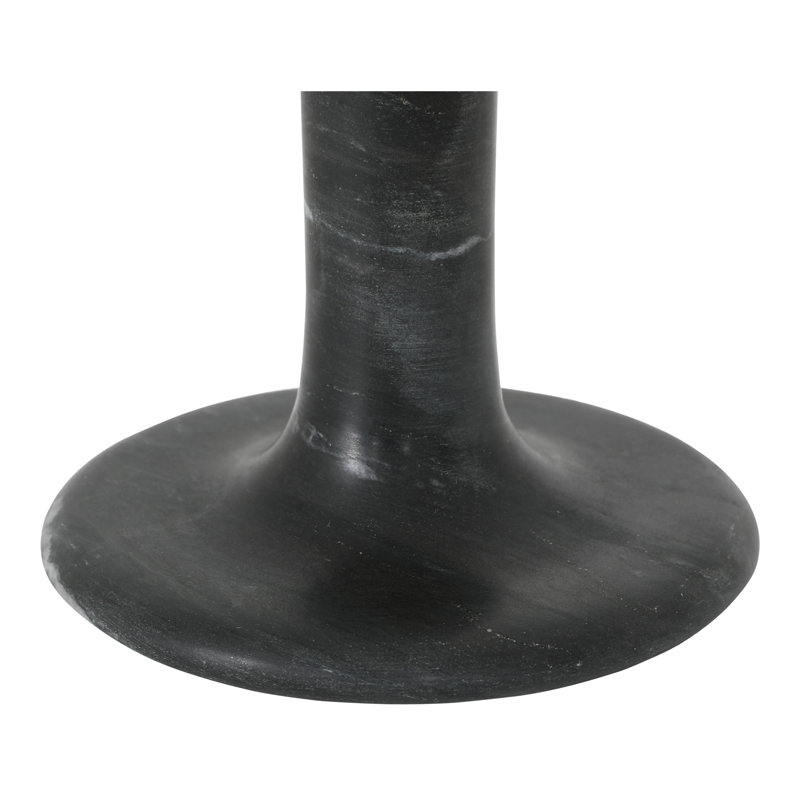 Bougeoir de table en marbre, H 5,5 po x l 4 po x P 4 po, Marbre noir veiné