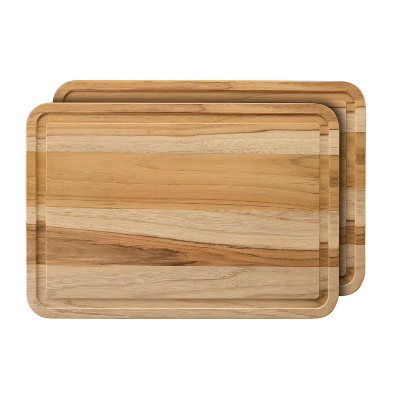 Ensemble de 2 planches à découper en bois de teck