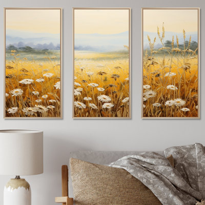 Golden Harvest Floral Field II - ensemble d'art mural floral