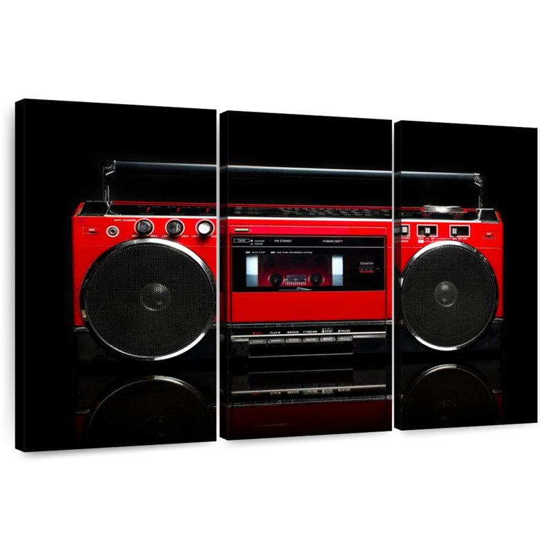 Abarca Retro Red Boom Box, 48" H x 74" W
