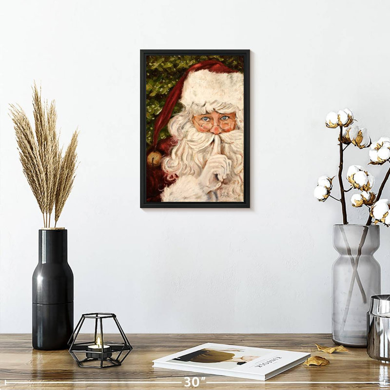 Père Noël secret, 9 po x 13 po, Cadre flottant noir