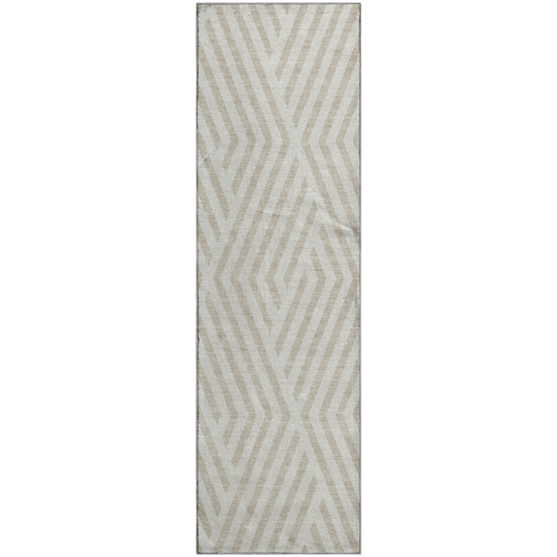 Premium Machine Washable Cerrito AMF550 Ivory Rug, Runner 2'3" x 7'6"