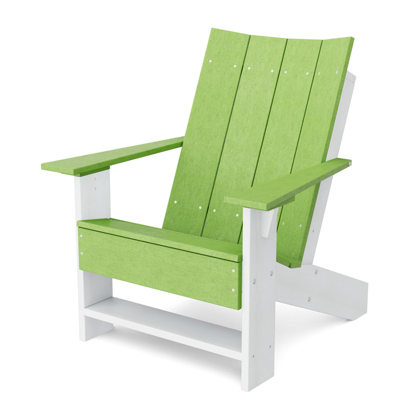 Contemporary Adirondack Chair, Lime Green/White