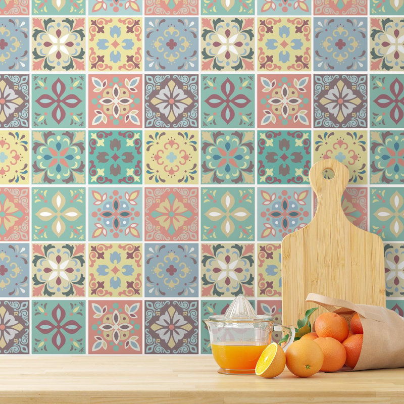 Amarylis 38.1cm W x 38.1cm L Vinyl Peel and Stick Mosaic Tile