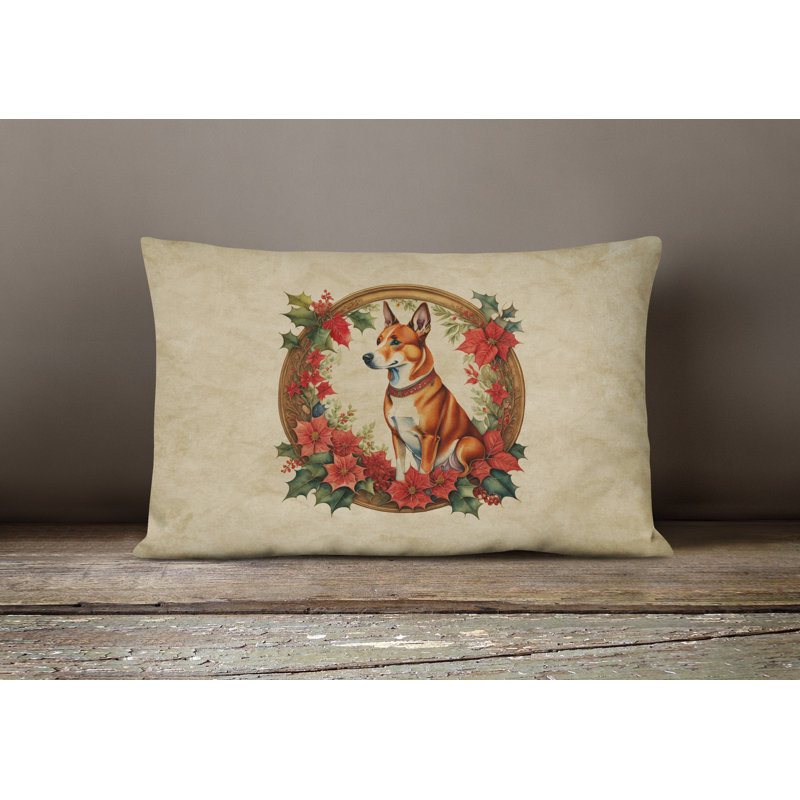Coussin Basenji, 12 po x 16 po, Rectangulaire