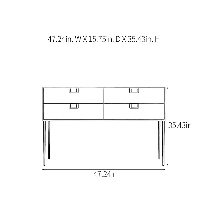 Console moderne moderne et pratique, Noir, H 35,43 po x l 47,24 po x P 15,75 po