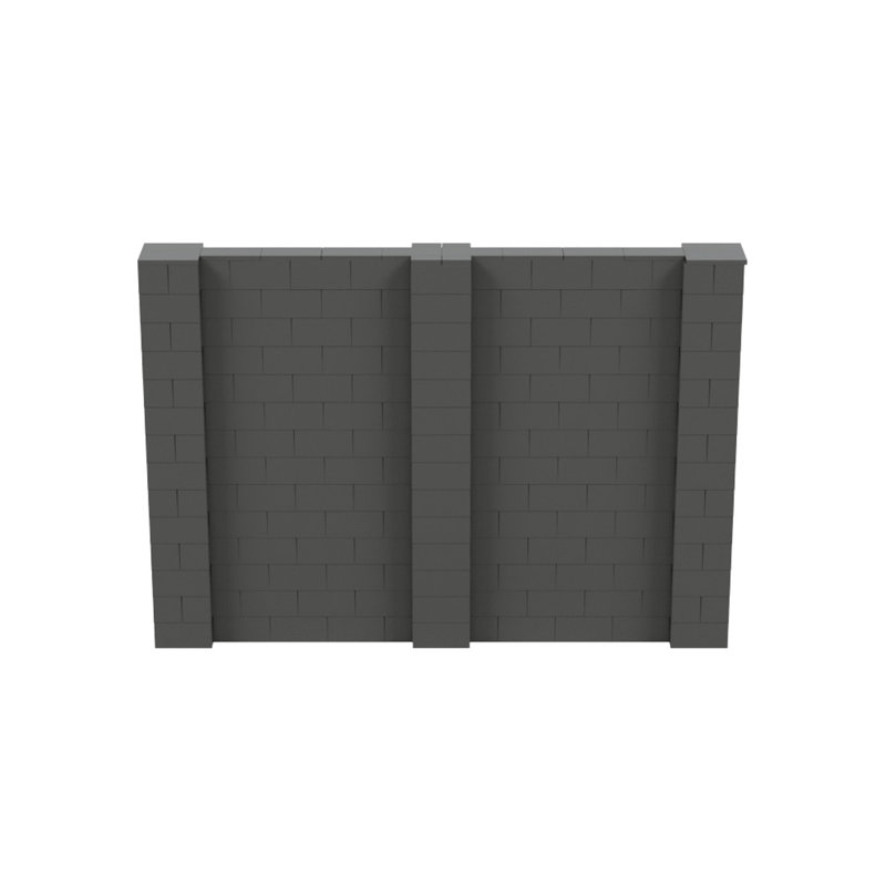 Ensemble mural de blocs géants 7 'T, H 84 po x l 120 po x P 12 po, Gris foncé