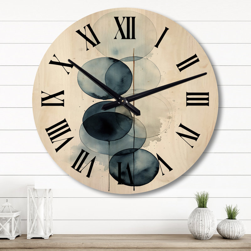 Horloge murale en bois massif Rossitano, Grand