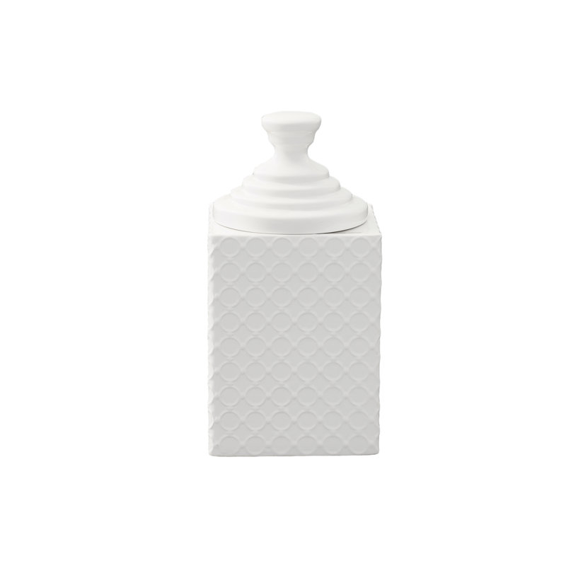 Ceramic Square Canister Gloss Finish White