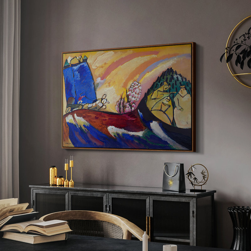 "Peinture avec troïka", toile de Wassily Kandinsky, 26 x 40, Noyer