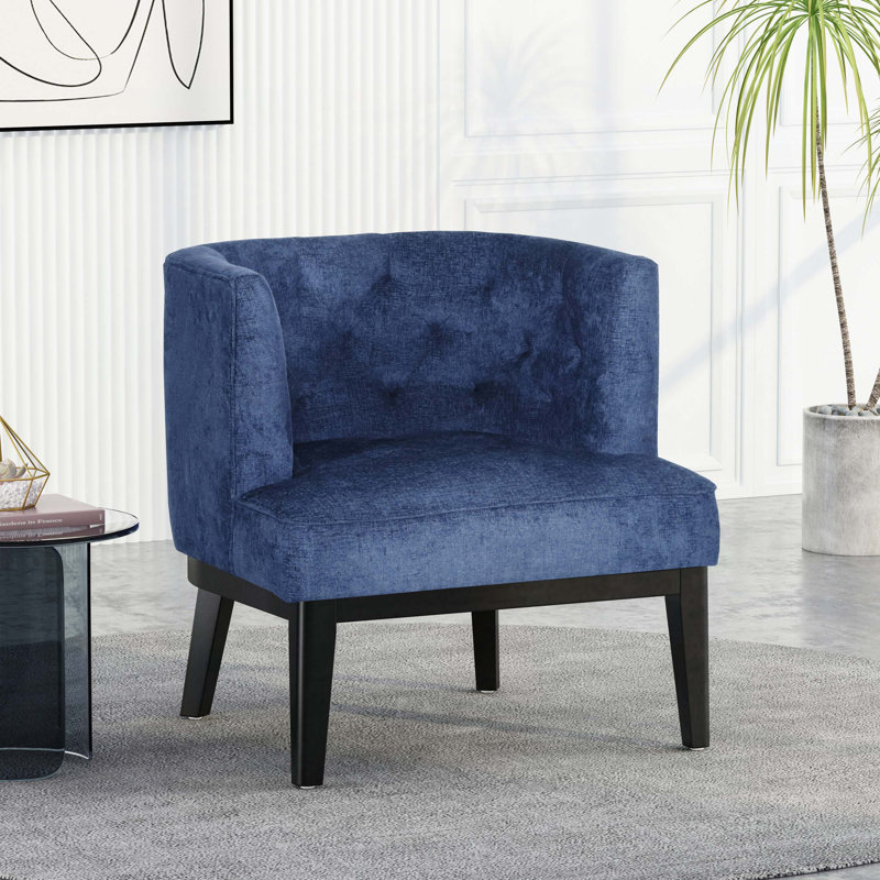 Gilmanton Upholstered Barrel Chair, Blue 100% Polyester