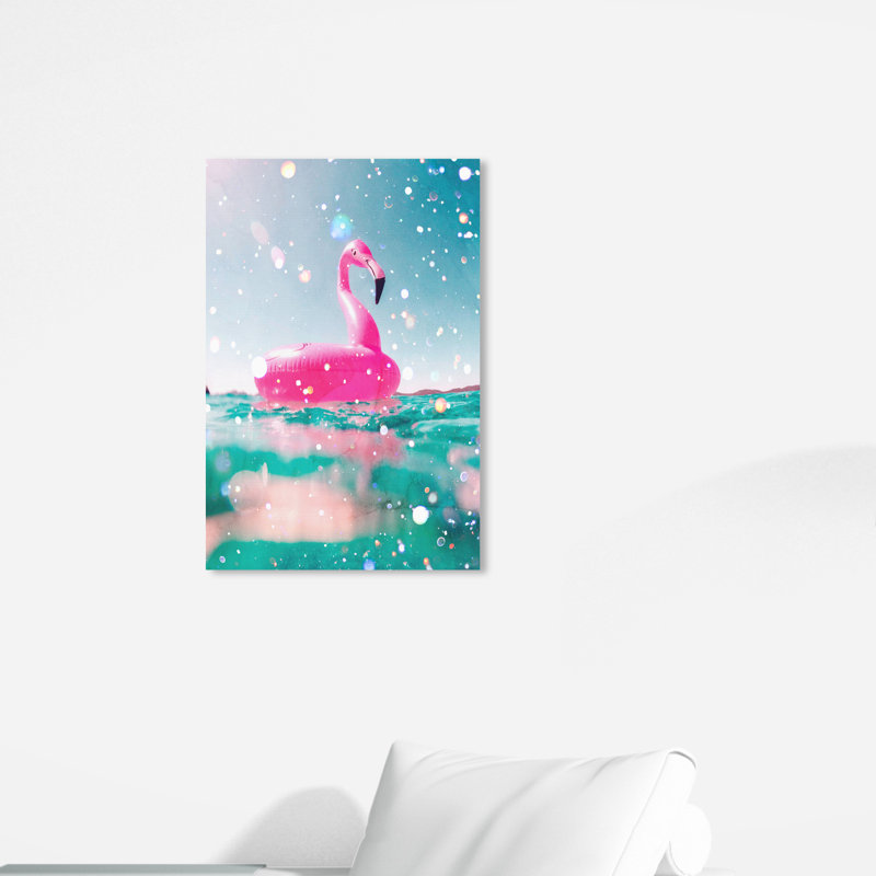 Reproduction d’art graphique sur toile tendue côtière et rose côtière flamant rose, H 24 po x l 16 po x P 0,8 po