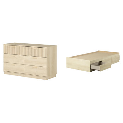 Noah Bleached Oak Bed Dresser