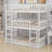 Triple Wood Bunk Bed, With Ladders, Guardrails-166233473