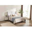 Grand lit tapissier Harper, sans sommier tapissier