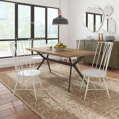Ensemble de table de salle à manger et de chaises Windsor à haut dossier 70 po Bradfield
