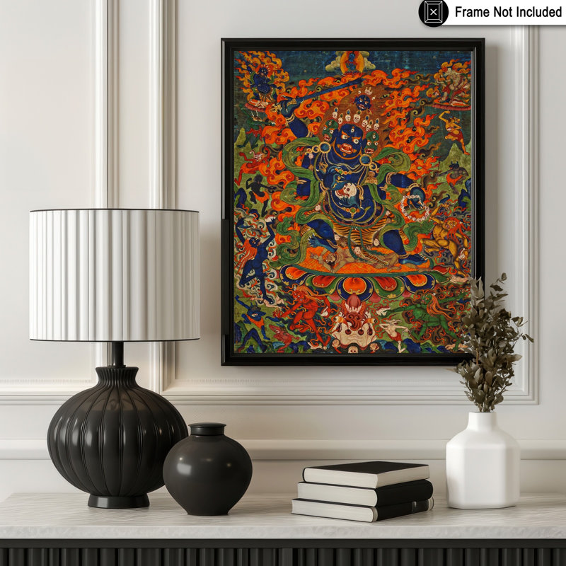 Mahakala à quatre visages, Sans cadre, Affiche, H 18 po x l 24 po