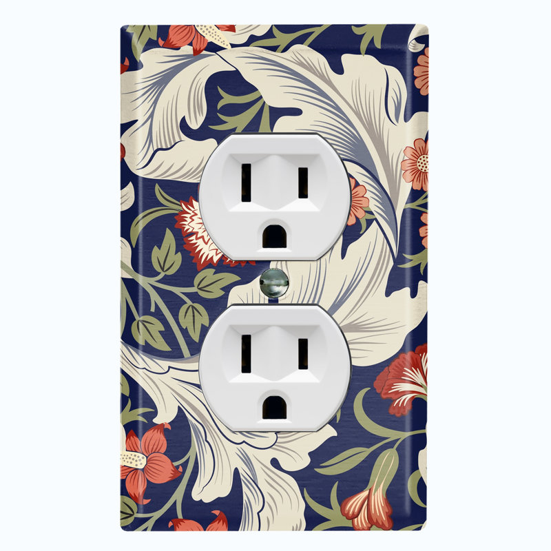 Copper Rust Patina Teal Print 1 - Gang Duplex Outlet Standard Wall Plate