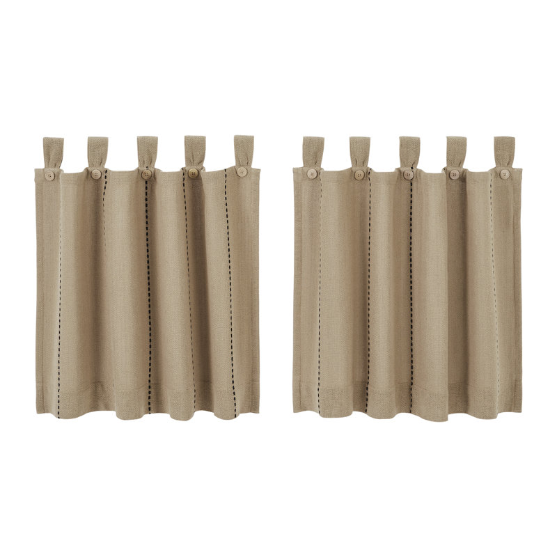 Rideau de café 72 po Cumberledge, Brun clair naturel / noir, L 36 po x L 24 po
