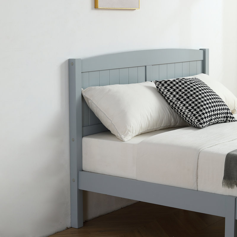 Heffron Solid Wood Bed, Full, Gray