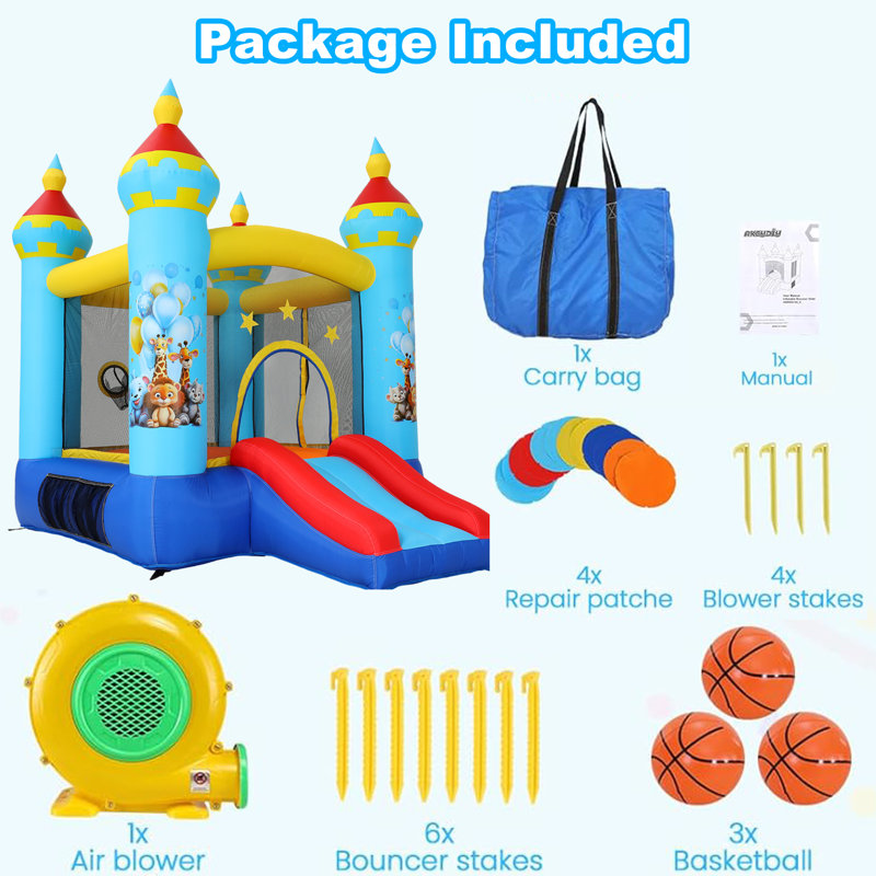 Colorful Inflatable Bouncy Castle with Slide and Games
