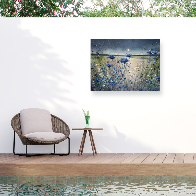Jennifer Taylor Art, fleurs de maïs et toile de lune no 1 pour l'extérieur, H 18 po x l 24 po