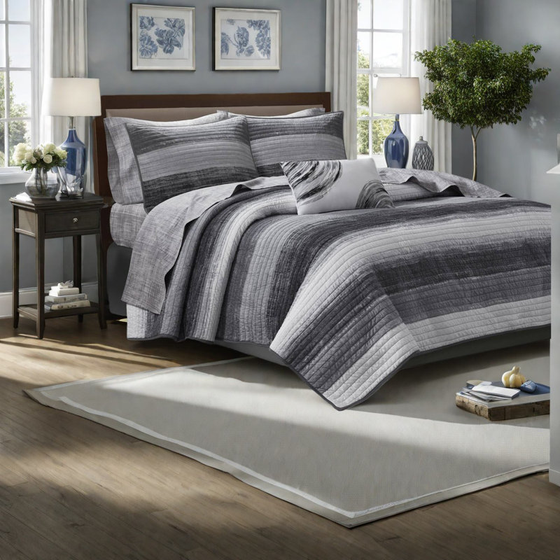 Ensembles de literie pour très grand lit de qualité supérieure, conception à rayures en microfibre de coton pour la maison