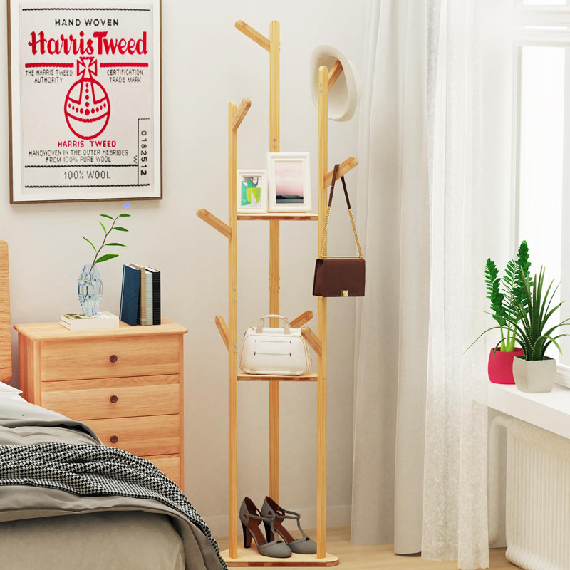 Athanasie Bamboo / Rattan Freestanding Coat Rack